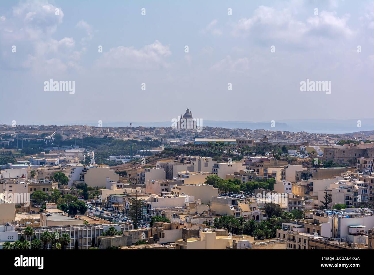 L'île de Gozo à partir de la Cittadella de murs Victoria Banque D'Images