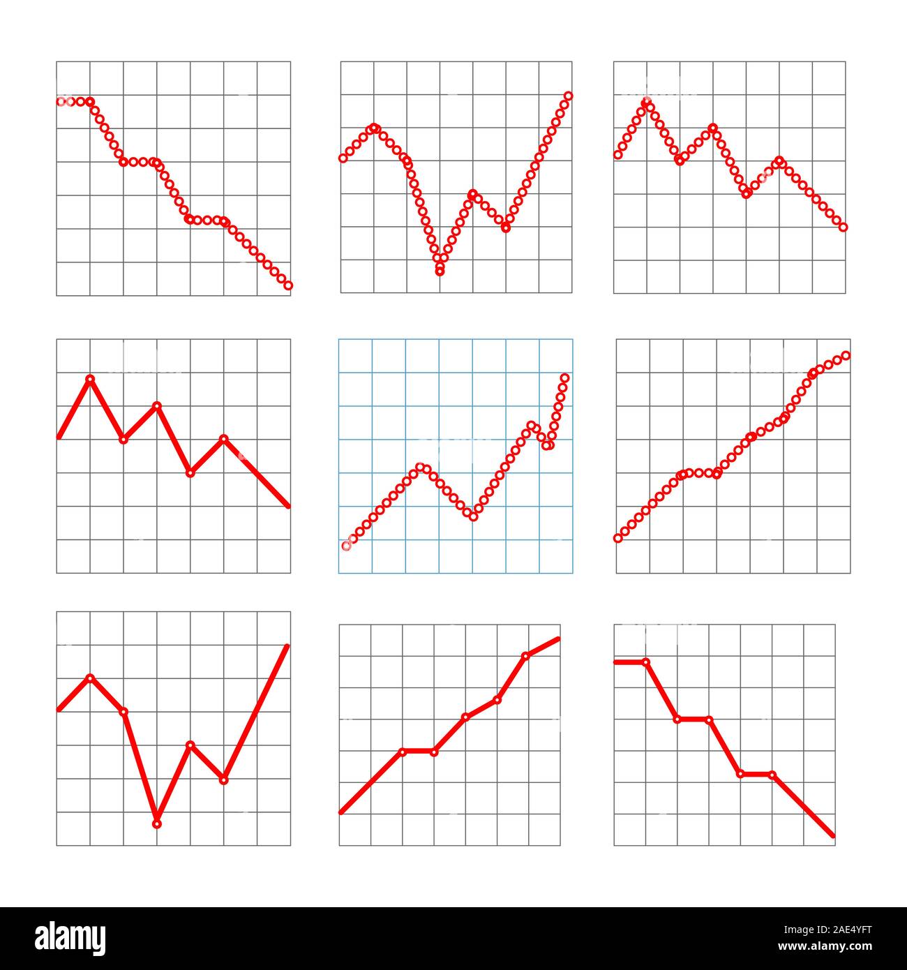 Ligne d'affaires des graphiques montrant que les performances et les Illustration de Vecteur