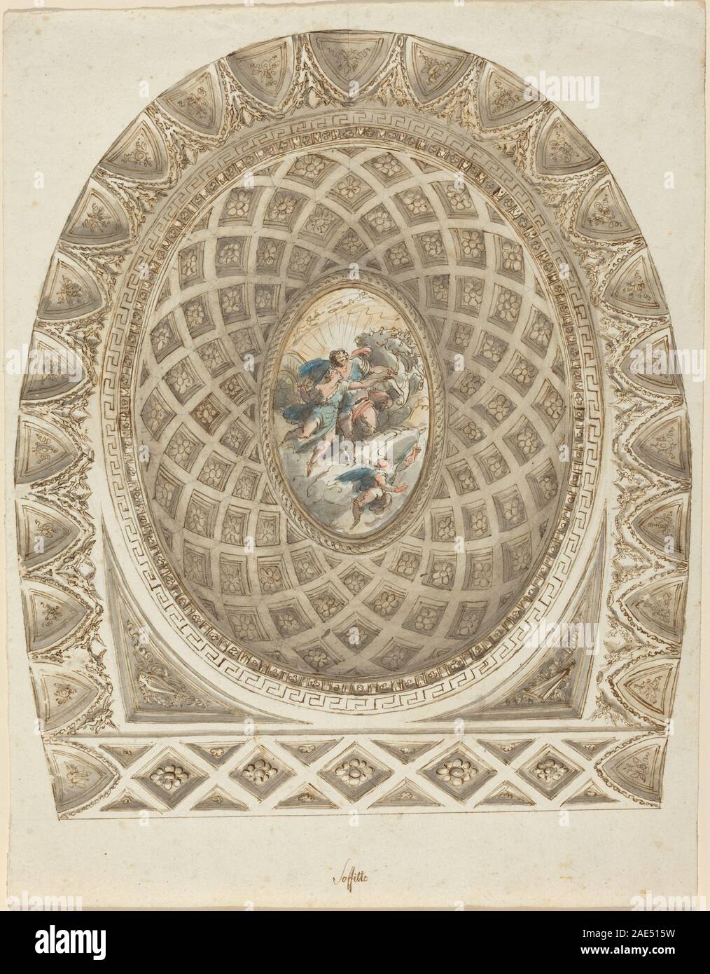 Une coupole à caissons avec Apollo et Phaeton ; c. 1787 Felice Giani, une coupole à caissons avec Apollo et Phaeton, c 1787 Banque D'Images