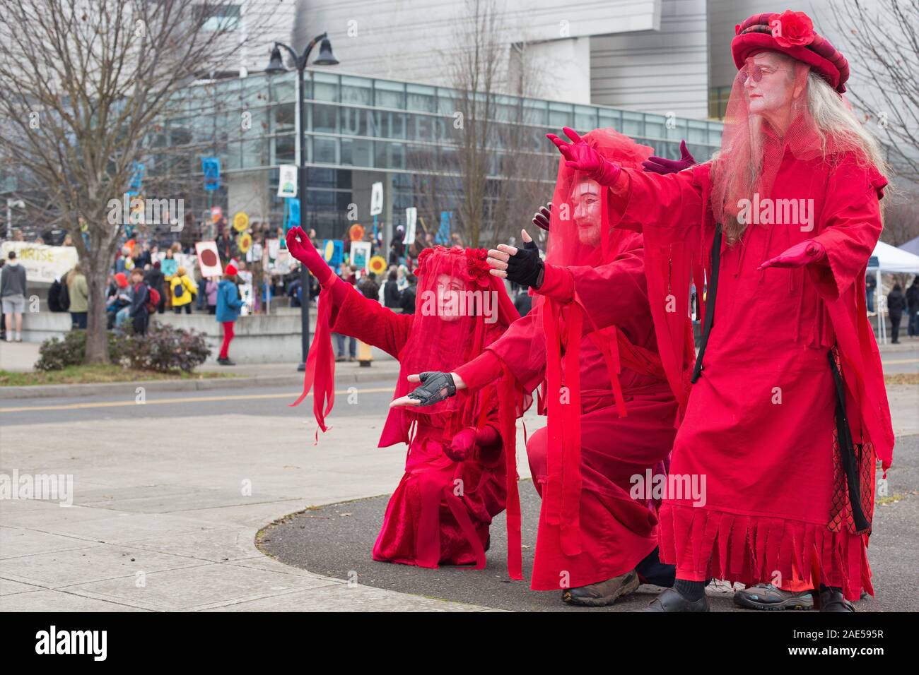 Grève climatique rassemblement à Eugene, Oregon, USA. Banque D'Images