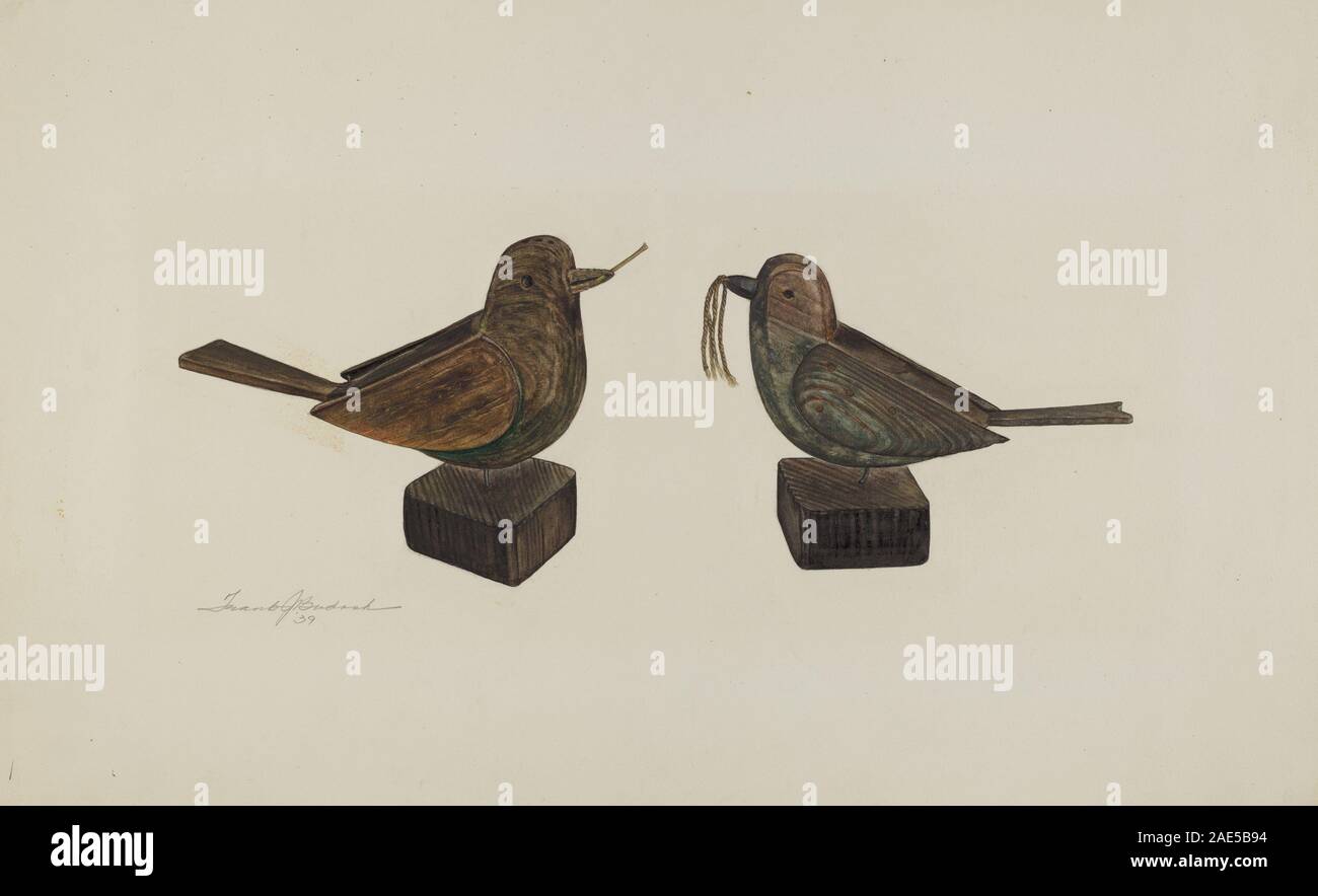 Oiseaux jouets ; 1939Frank Budash date, de jouets d'oiseaux, 1939 Banque D'Images