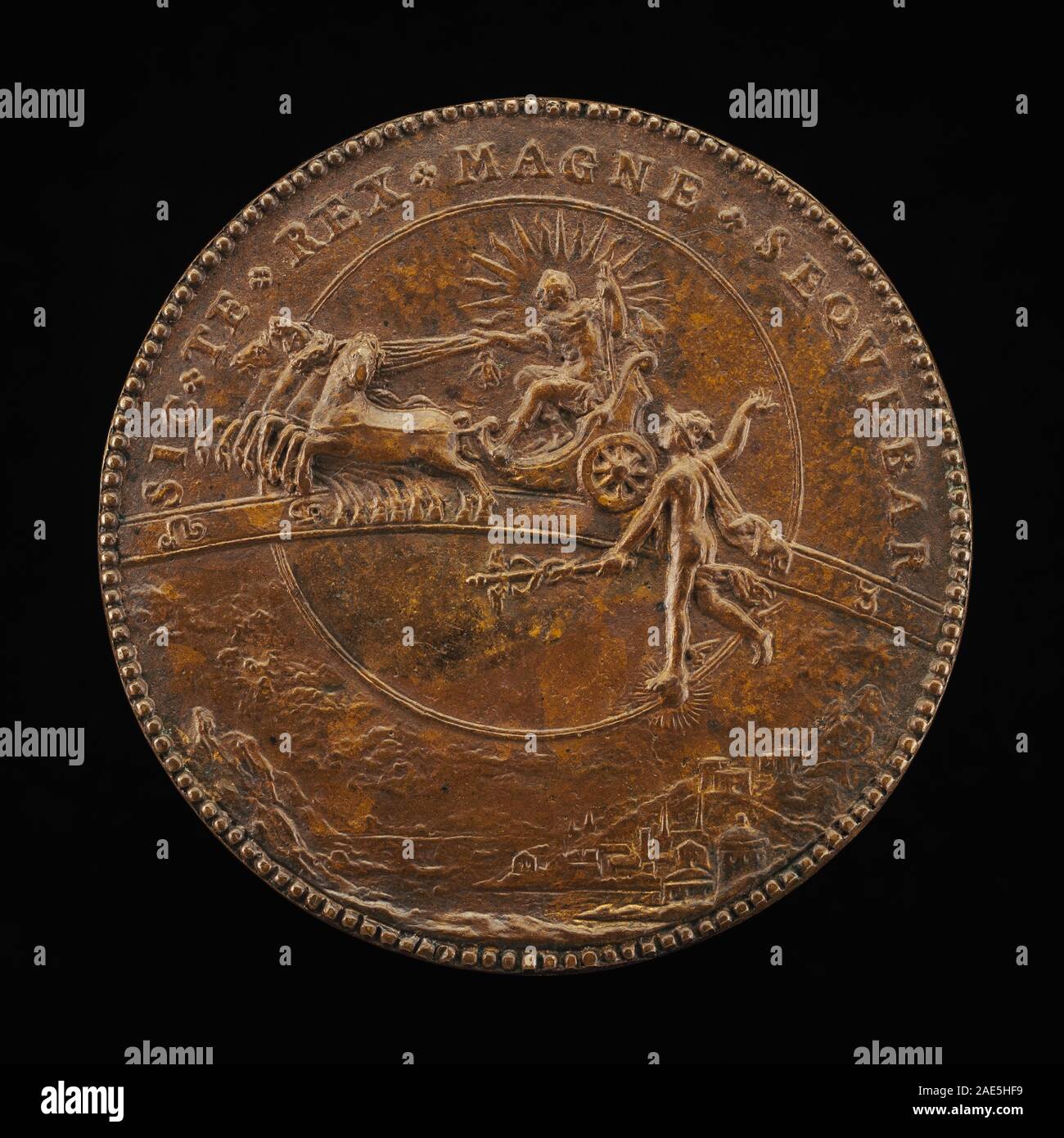 Le soleil le long de la conduite Zodiaque [AR] ; années 1630 Français date du 17e siècle, le soleil sur la Zodiac (marche arrière), 1630 Banque D'Images