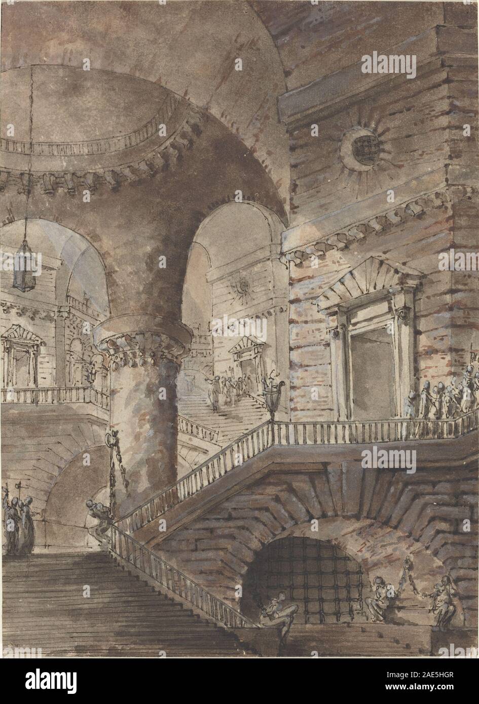 Prison romaine ; seconde moitié 18e siècle 18e siècle français disciple de Giovanni Battista Piranesi, Prison romaine, seconde moitié du xviiie siècle Banque D'Images