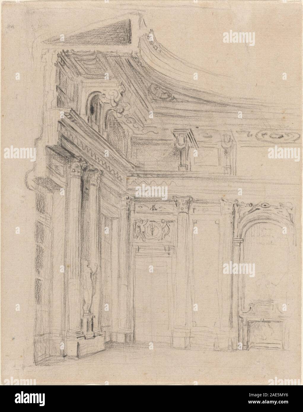 Coin d'une salle de dessin Gabriel Jacques de Saint-Aubin, à l'angle d'une salle de dessin Banque D'Images