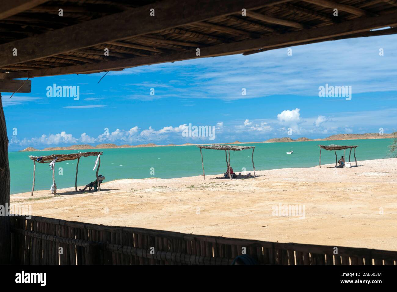 Paysage côtier dans la péninsule de la Guajira, du nord de la Colombie. Banque D'Images