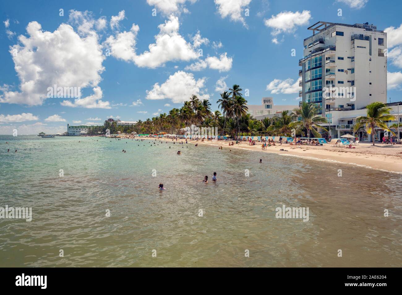 Paysage côtier sur l'île de San Andres, Colombie. Banque D'Images