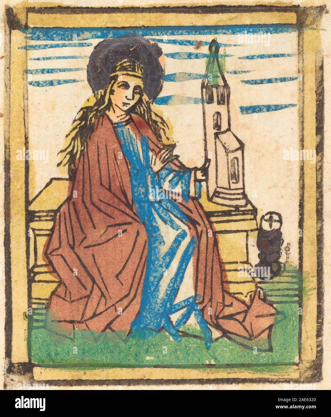 Saint Barbara ; 1460/1470 allemand du 15e siècle, Sainte Barbara, 1460-1470 Banque D'Images