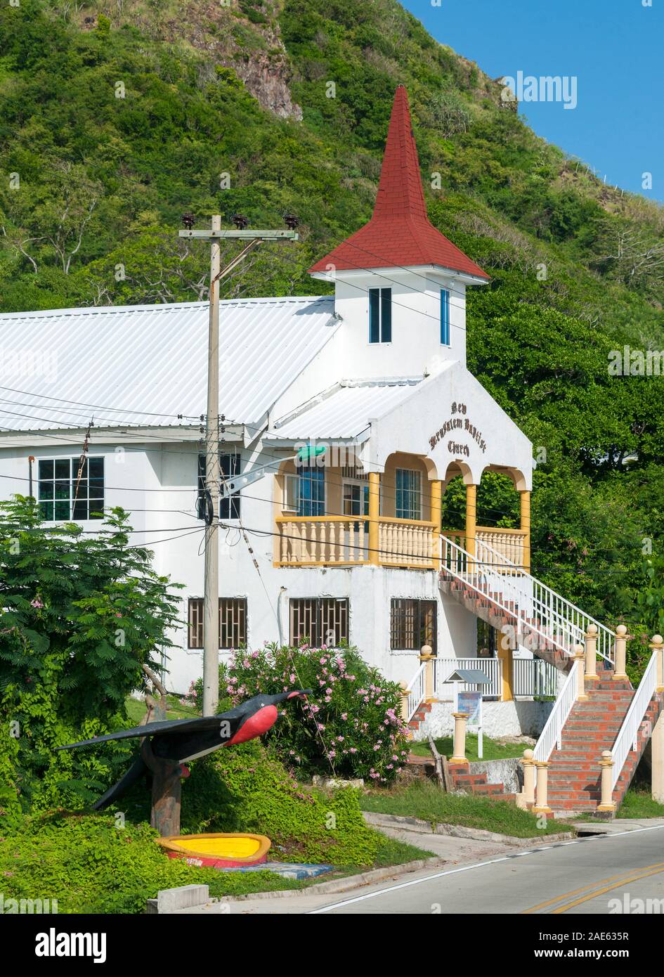 Église à Rocky Point sur l'île de Providencia, la Colombie. Banque D'Images