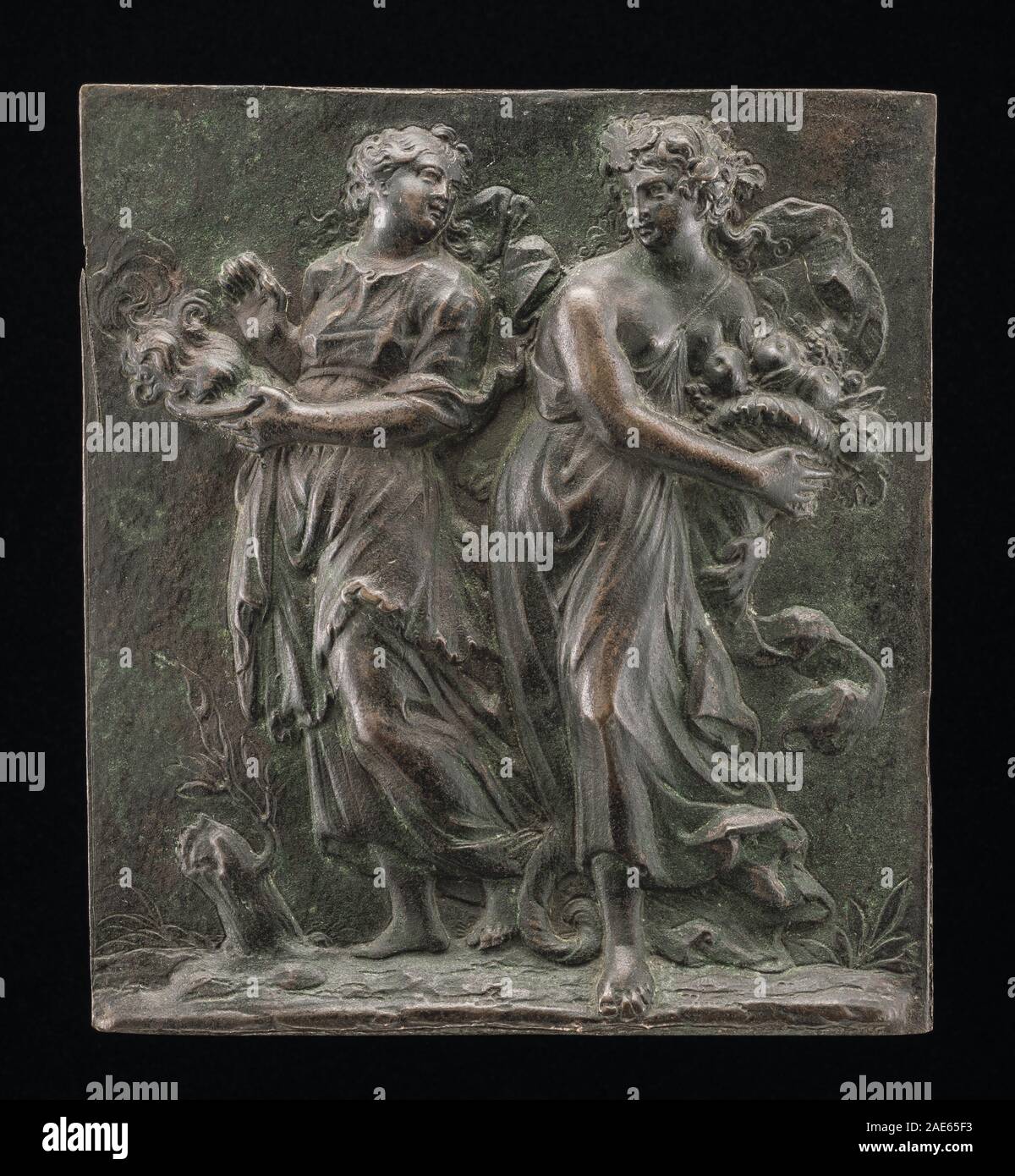 Une peinture allemande du début du XVIIe siècle intitulée « automne et hiver », représentant des paysages saisonniers avec feuillage d'automne, neige d'hiver et perspective atmosphérique. L'œuvre représente l'accent artistique mis sur la nature et les cycles saisonniers au cours de la période. Banque D'Images