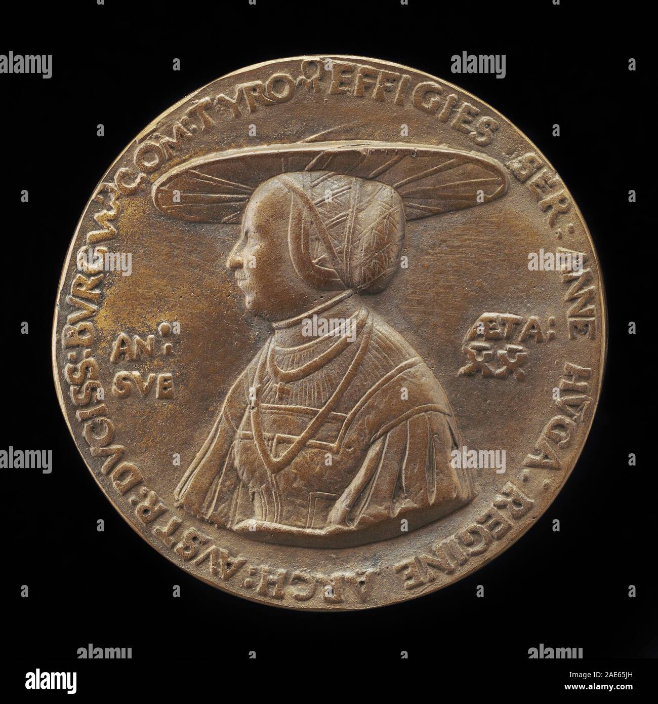 Portrait d'Anne de Hongrie, décédée en 1547, la représentant comme l'épouse de Ferdinand Ier d'Autriche en 1521. L'œuvre est une représentation allemande ou autrichienne du XVIe siècle, montrant des vêtements, une coiffure et des détails symboliques typiques des portraits de la Renaissance. Banque D'Images