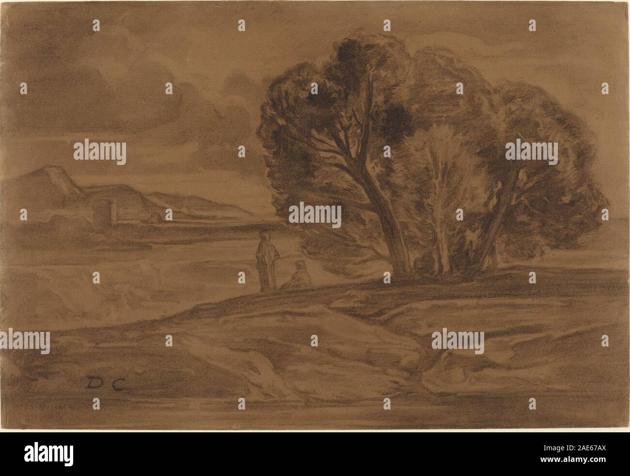 Paysage oriental ; années 1845 Alexandre-Gabriel Decamps date, paysage Oriental, c 1845 Banque D'Images