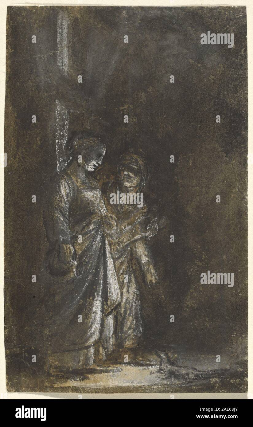 Une peinture d'Adam Elsheimer de 1605-1608 représentant la scène mythologique où Cérès transforme Stellio en lézard, illustrant des gestes dramatiques, un paysage détaillé et la mythologie classique. Banque D'Images