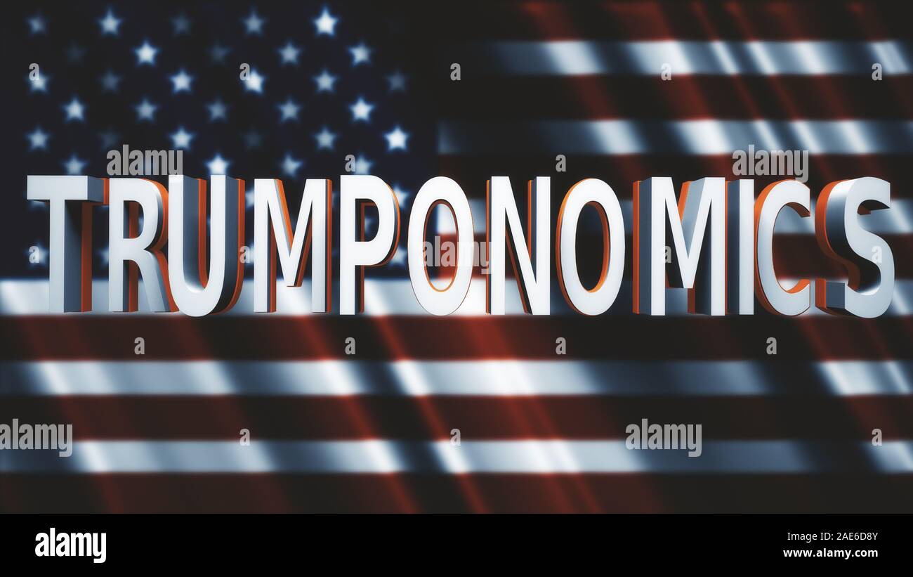 Nous Trumponomics sous le président de l'économie Concept d'Atout 3D Illustration Banque D'Images