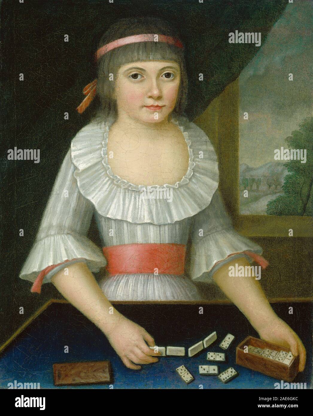 La fille Domino ; c. 1790 18ème siècle américain, la fille de Domino, c  1790 Photo Stock - Alamy