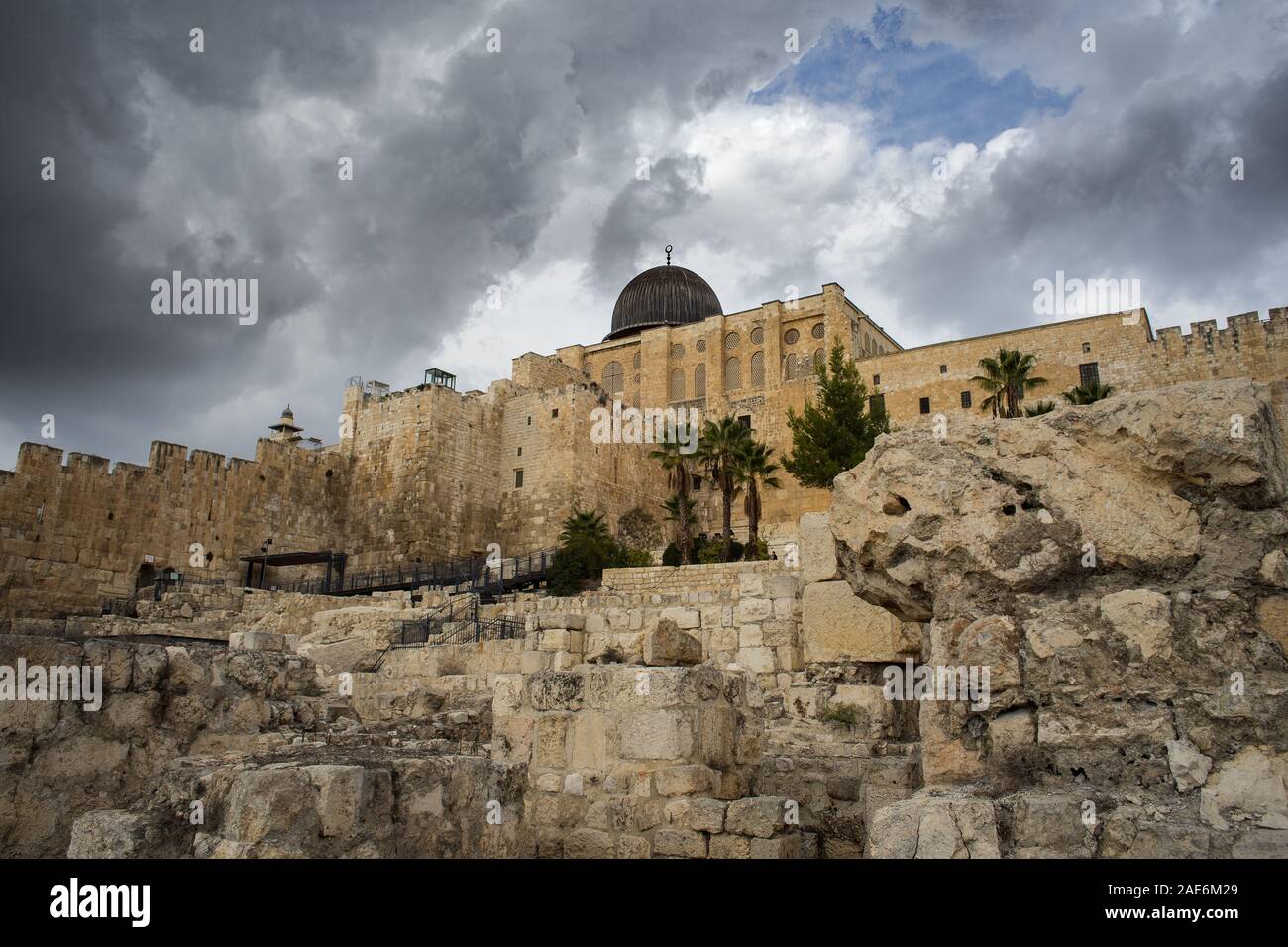 la mosquée d'al-aqsa d'en bas Banque D'Images