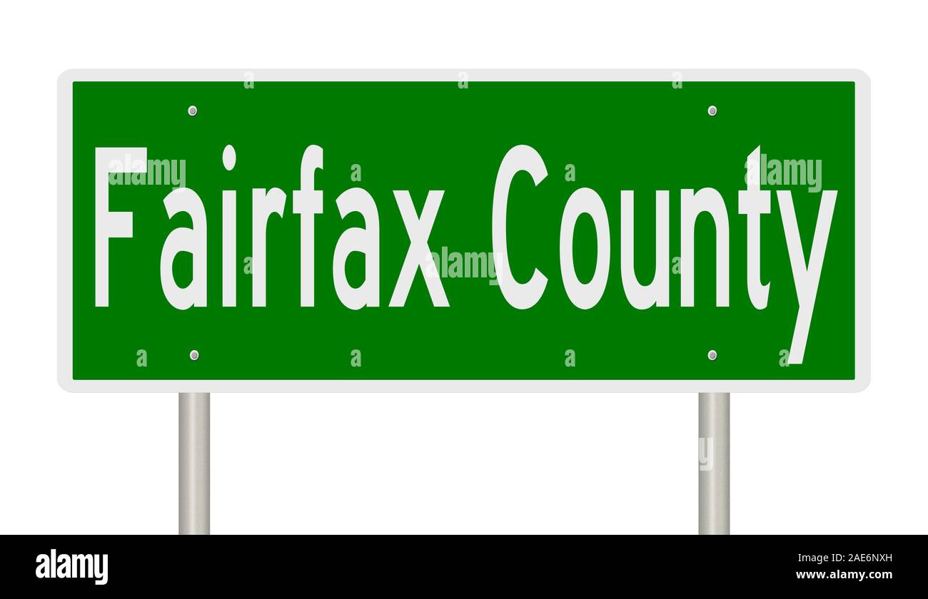 Rendu d'une autoroute verte 3d signe pour Fairfax Comté Banque D'Images