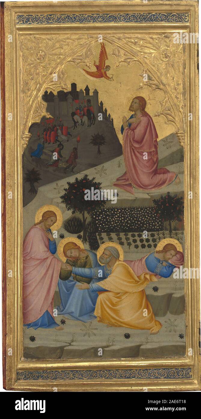 Scènes de la Passion du Christ : l'agonie dans le jardin [de gauche] ; années 1380 Andrea Vanni, scènes de la Passion du Christ - l'agonie dans le jardin (panneau de gauche), années 1380 Banque D'Images