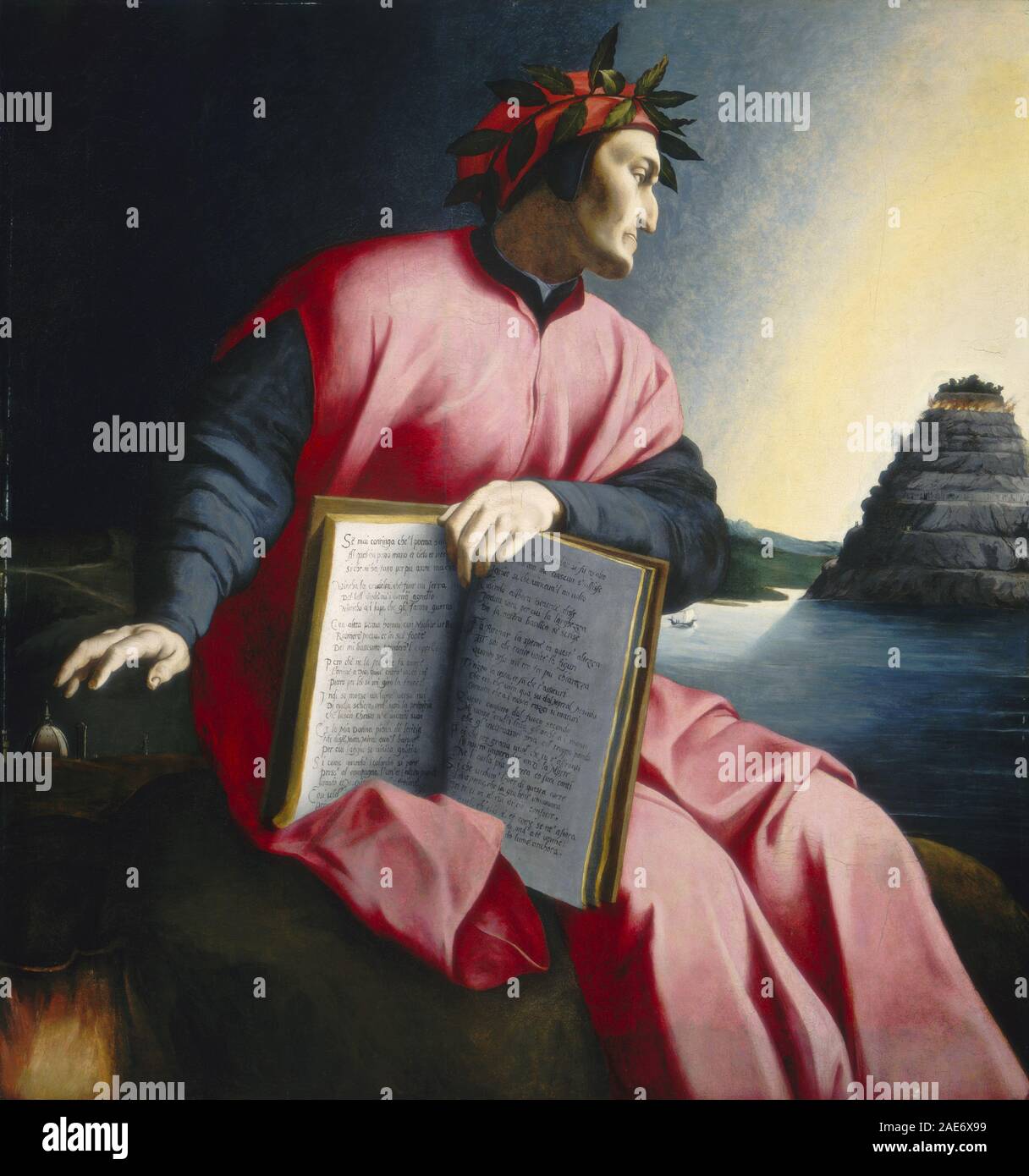 Portrait allégorique de Dante ; fin du 16e siècle 16e siècle florentin, Portrait allégorique de Dante, fin du 16e siècle Banque D'Images
