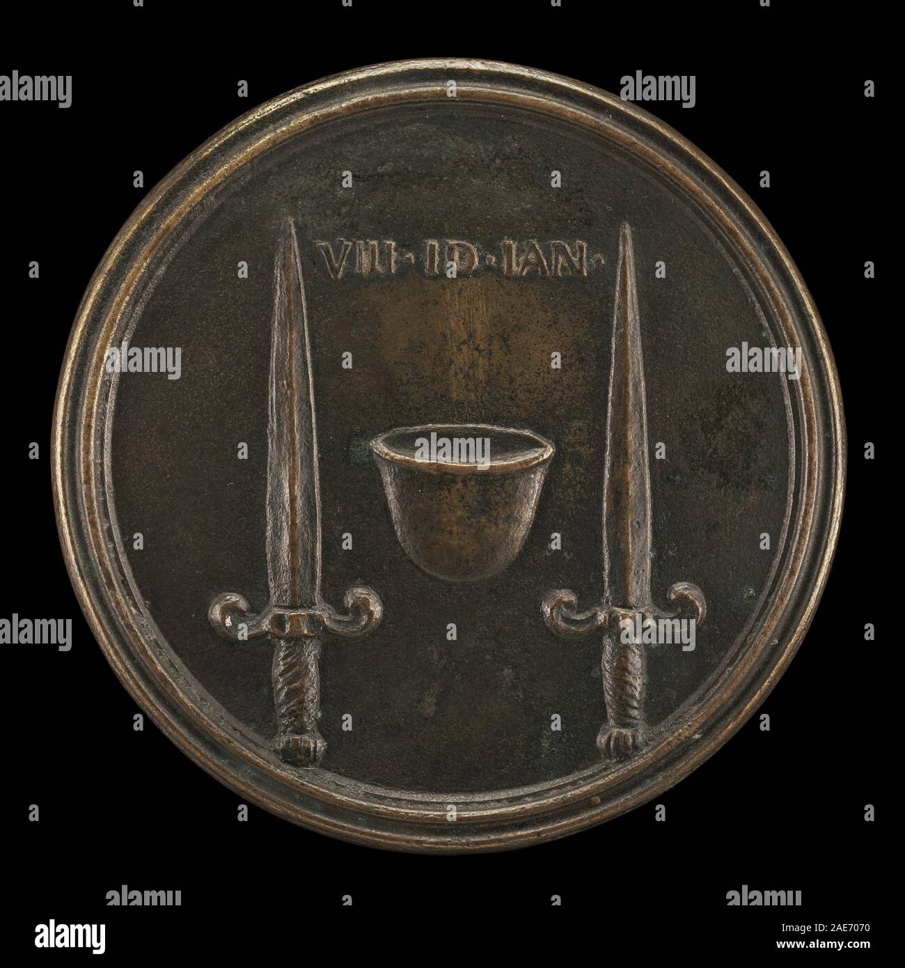 Cap de la liberté entre poignards [AR] ; ch. 1740 Antonio Francesco Selvi, Cap de liberté entre poignards (marche arrière), c 1740 Banque D'Images