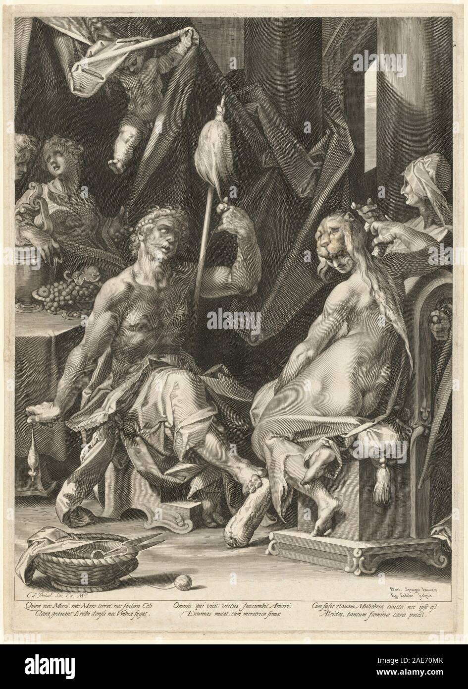 Hercule et Omphale ; c. 1600 Aegidius Sadeler II, après Bartholomaeus Spranger, Hercule et Omphale, c 1600 Banque D'Images Hercule et Omphale ; c. 1600 Aegidius Sadeler II, après Bartholomaeus Spranger, Hercule et Omphale, c 1600 Banque D'Images
