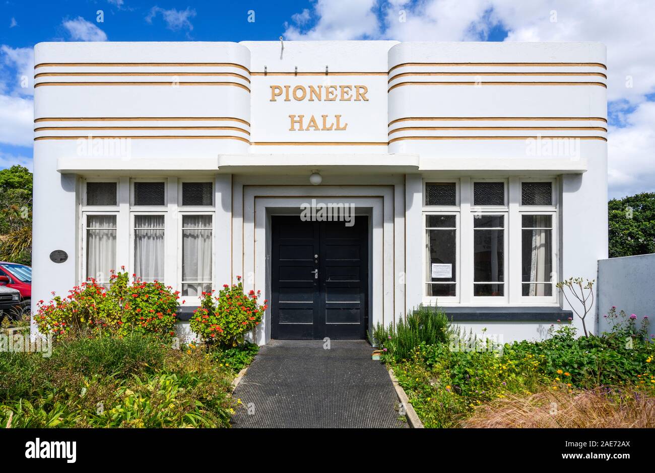 Pionnières de la liste du patrimoine mondial (1939) est un lieu pour les activités communautaires à Port Chalmers, la Nouvelle-Zélande. Banque D'Images