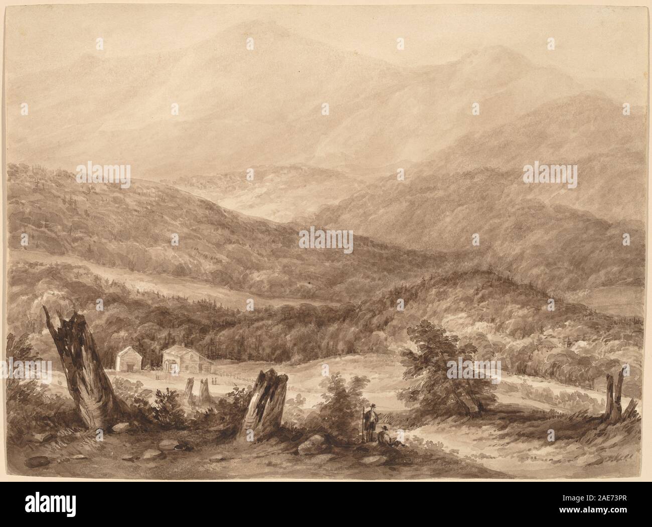 Montagnes Blanches ( ?) ; éventuellement 1825/1830 attribuée à Asher Brown Durand, Montagnes Blanches (), éventuellement 1825-1830 Banque D'Images