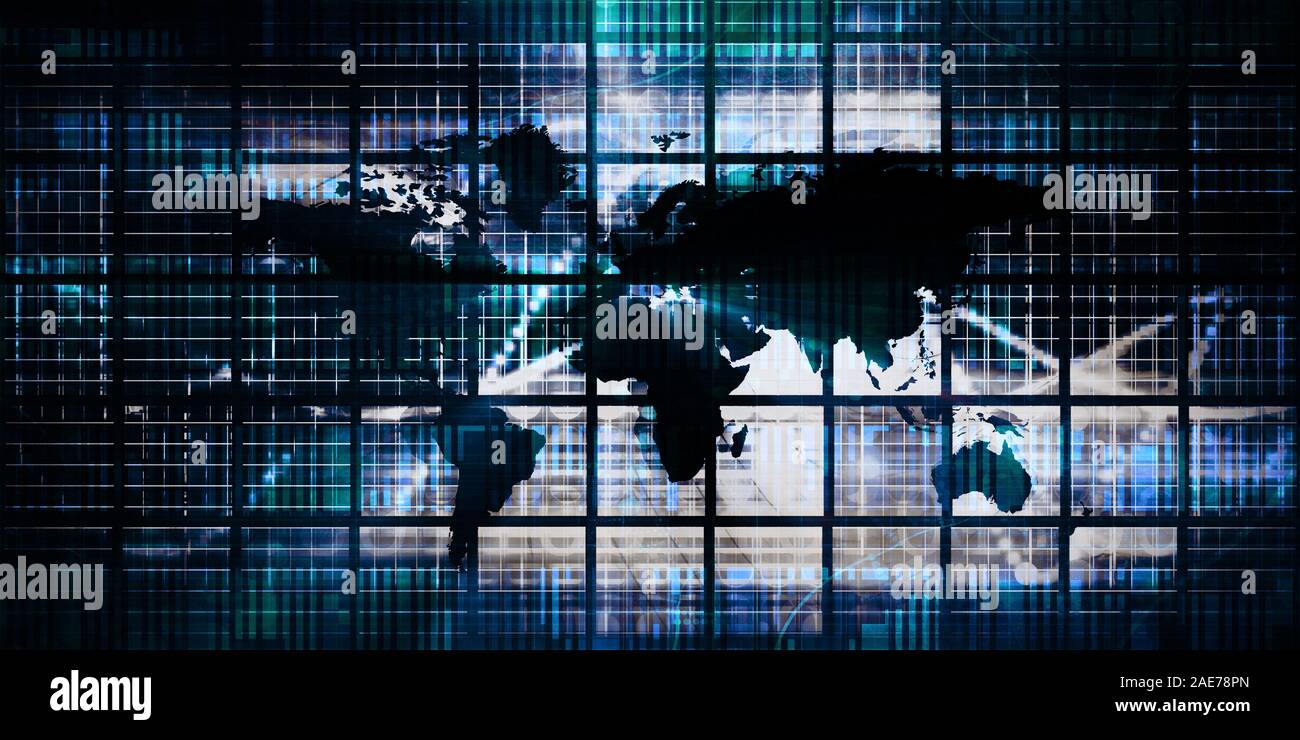 Concept de la technologie logistique comme une entreprise dans le monde entier Banque D'Images