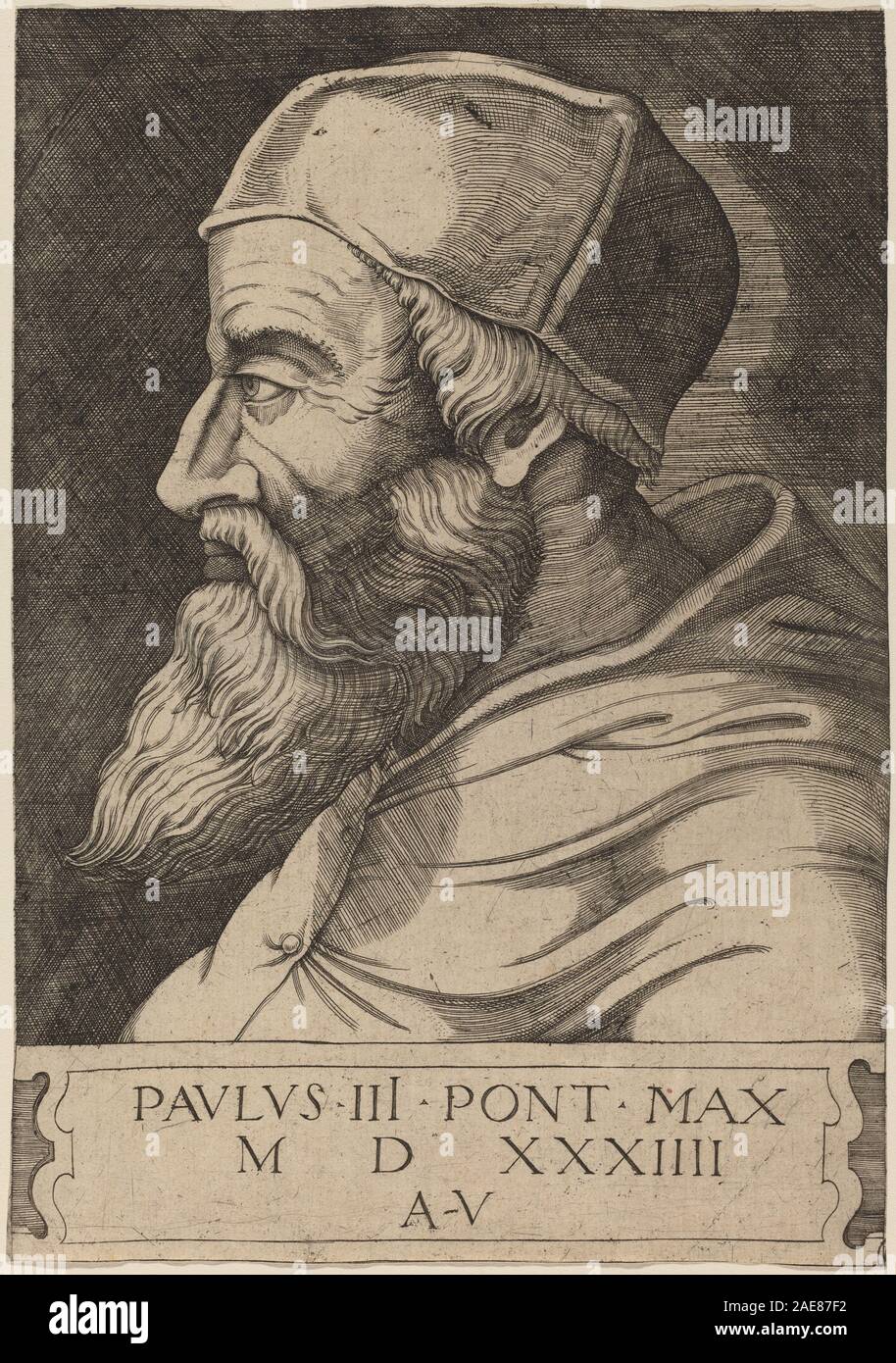 Le pape Paul III, 1534date Agostino dei Musi, le Pape Paul III, 1534 Banque D'Images