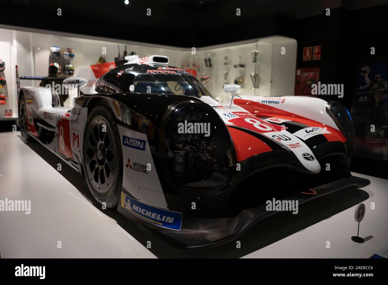 Toyota GAZOO Racing. Voiture avec laquelle Fernando Alonso a remporté le championnat du monde d'Endurance WEC 2018-2019. Photo prise à la Musée de Fernando Alonso sur D Banque D'Images