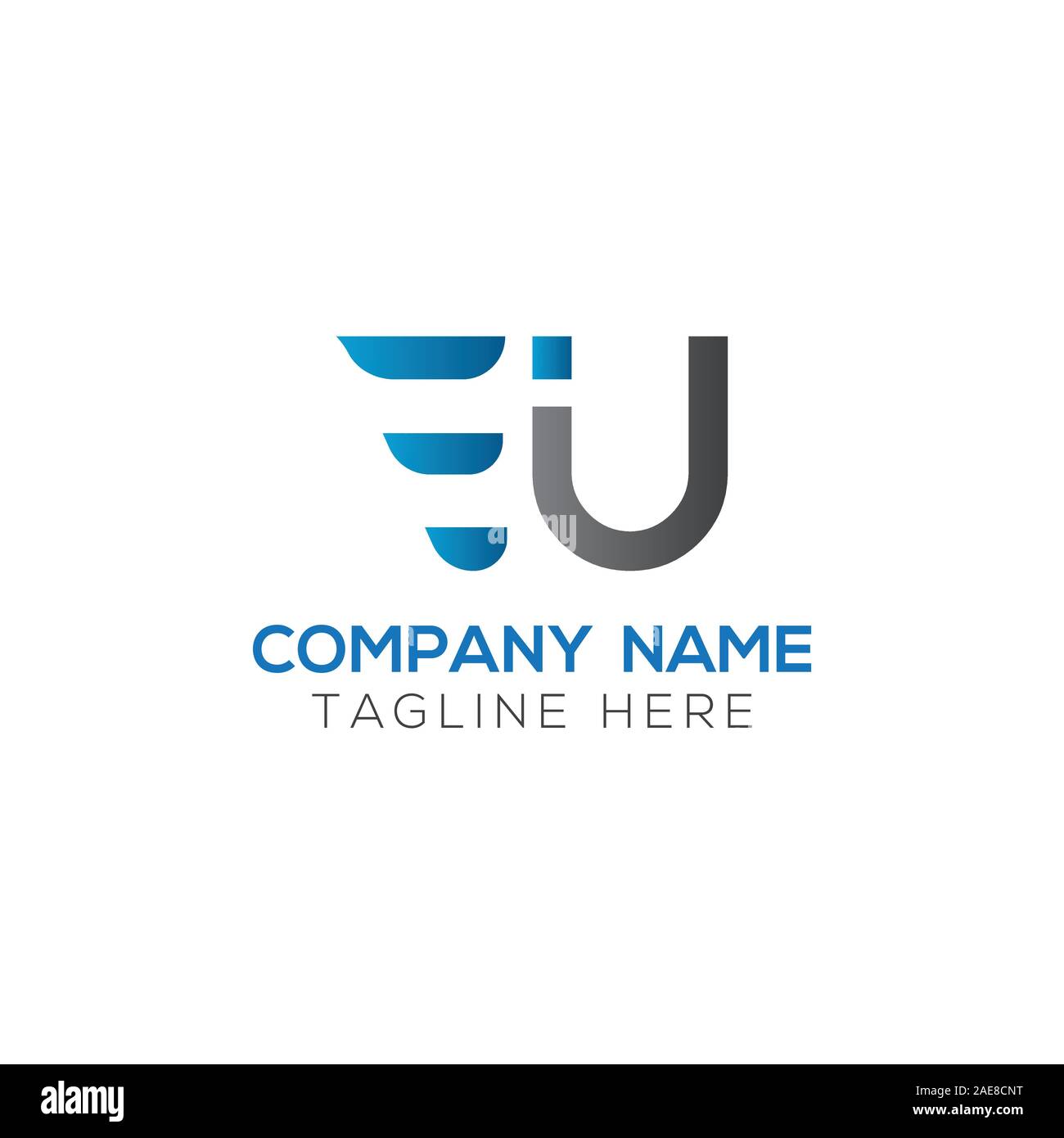 Première lettre de l'UNION EUROPÉENNE Logo mixte. Lettre de la création de logo d'entreprise moderne de l'Union européenne modèle vectoriel. Premier Logo de l'UE Conception du modèle. Illustration de Vecteur