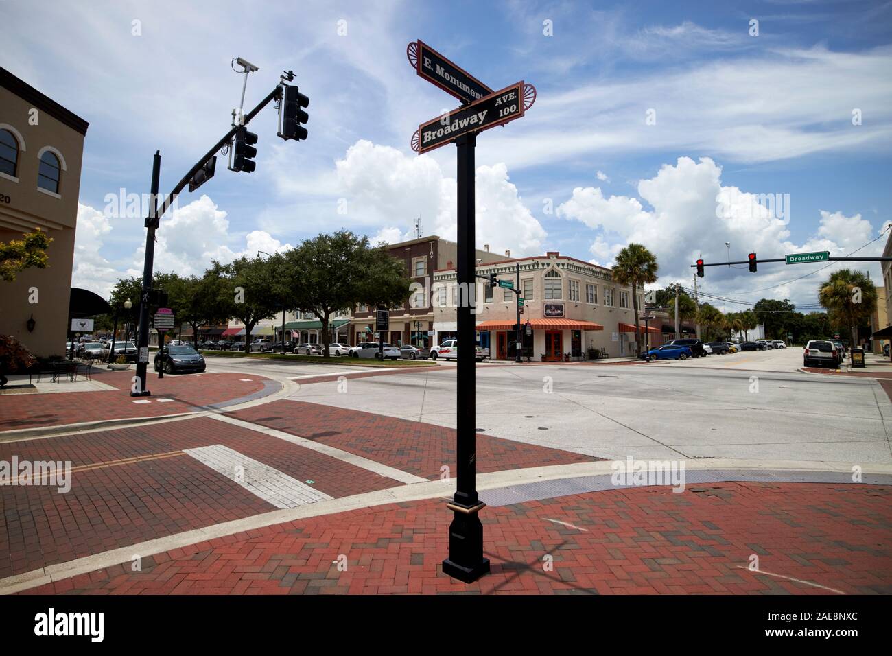 Jonction de Broadway et de l'avenue monument historique dans le centre-ville le centre-ville de kissimmee floride usa Banque D'Images