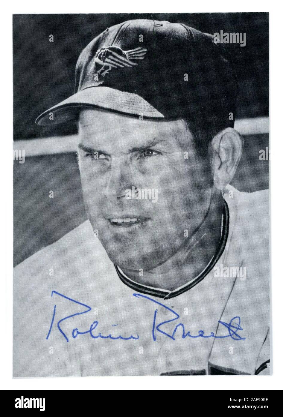 Noir et blanc autographiée photo souvenir de lanceur Des Orioles de Baltimore, Robin Roberts vers 1960 Banque D'Images