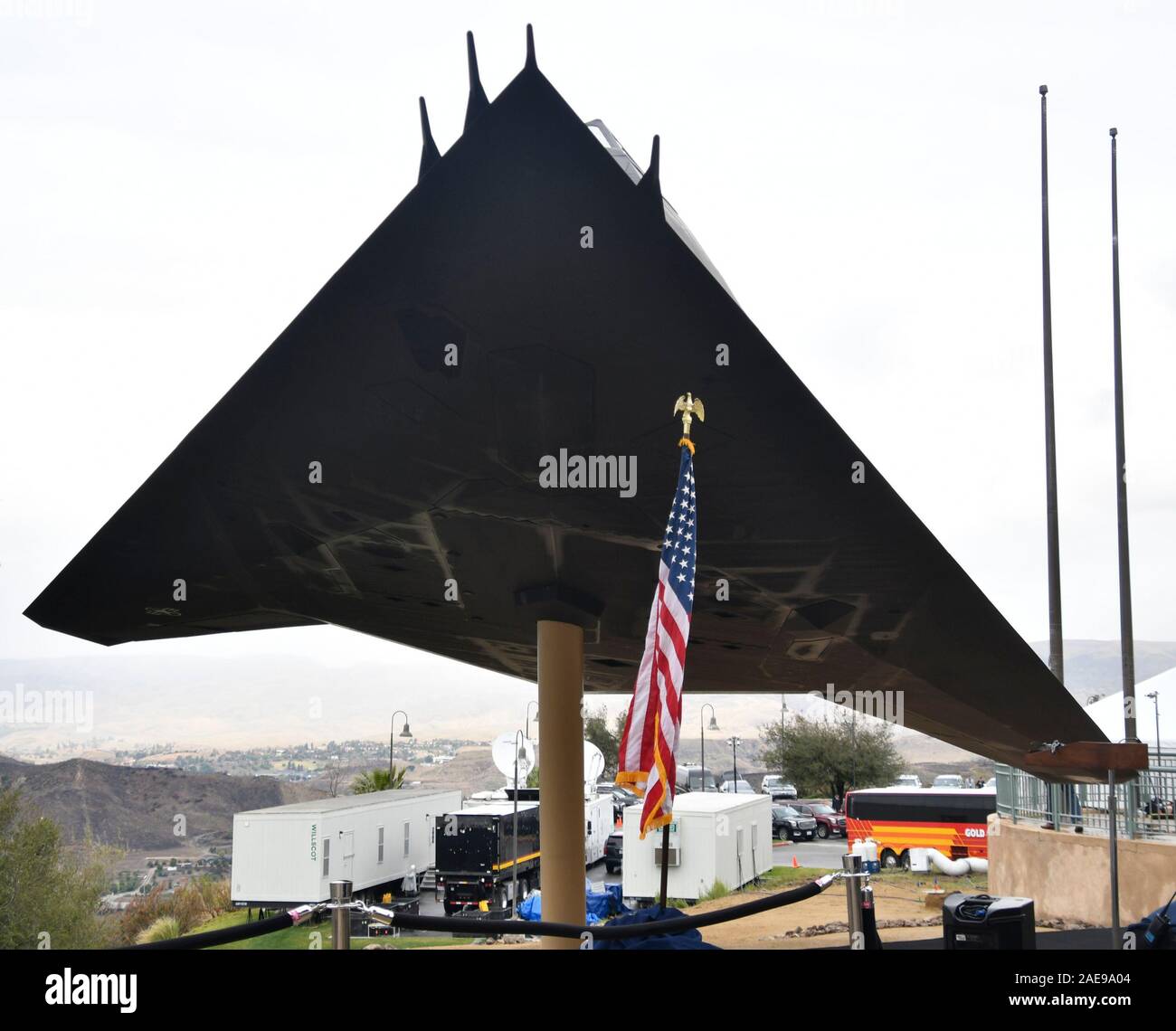 Nouveau F-117 Nighthawk Stealth Fighter le premier chasseur furtif opérationnel à sa juste place dans l'histoire maintenant la pièce à la Ronald Reagan Presidential Library and Museum maintenant ouvert le samedi. Simi Valley, CA./USA/ 2019. Credit : Gene Blevins/ZUMA/Alamy Fil Live News Banque D'Images