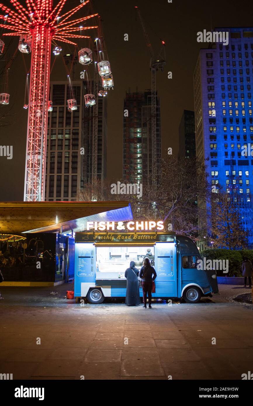 Fish and chips camion alimentaire à Londres Banque D'Images