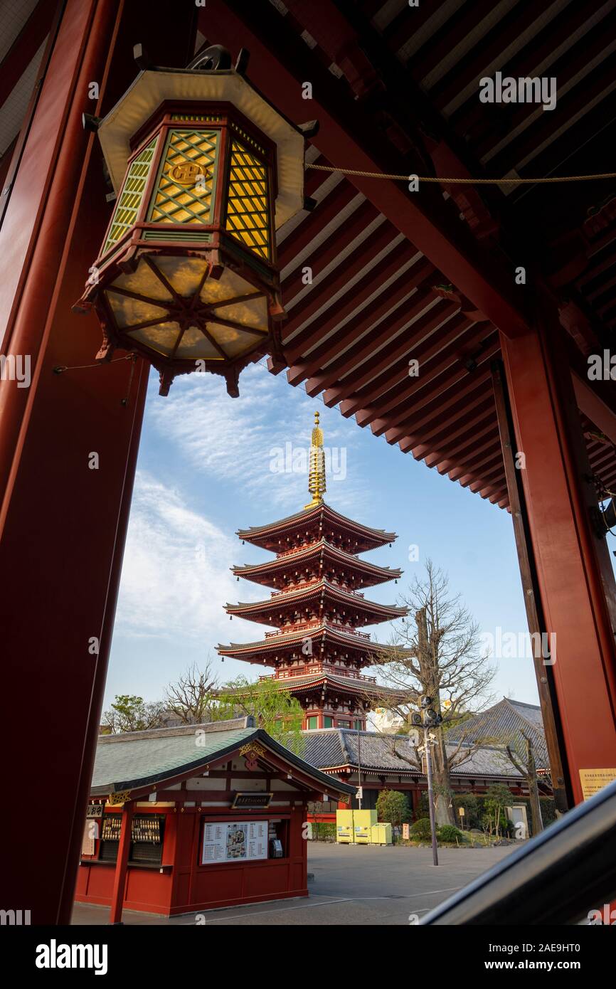 Belle architecture du Temple Senso-Ji Banque D'Images