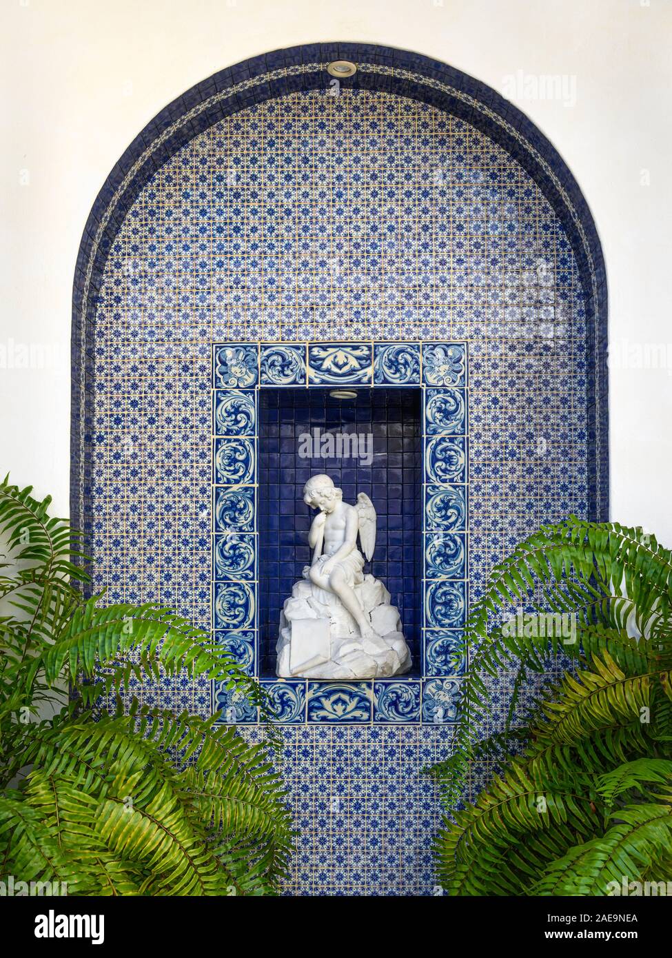 Casa Patio statue ; Kimberly : Puerto Vallarta, Jalisco, Mexique. Banque D'Images