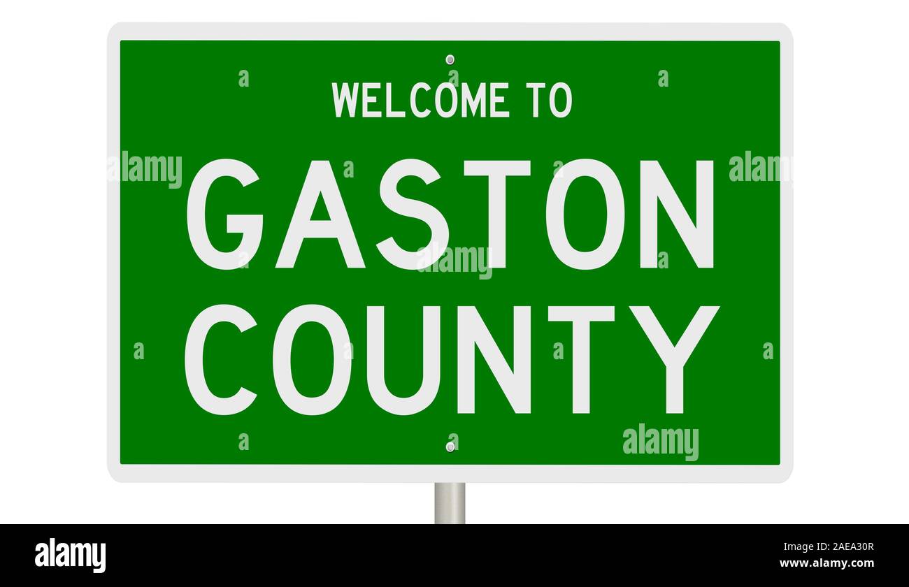Rendu d'un panneau routier vert 3d pour Gaston Comté Banque D'Images