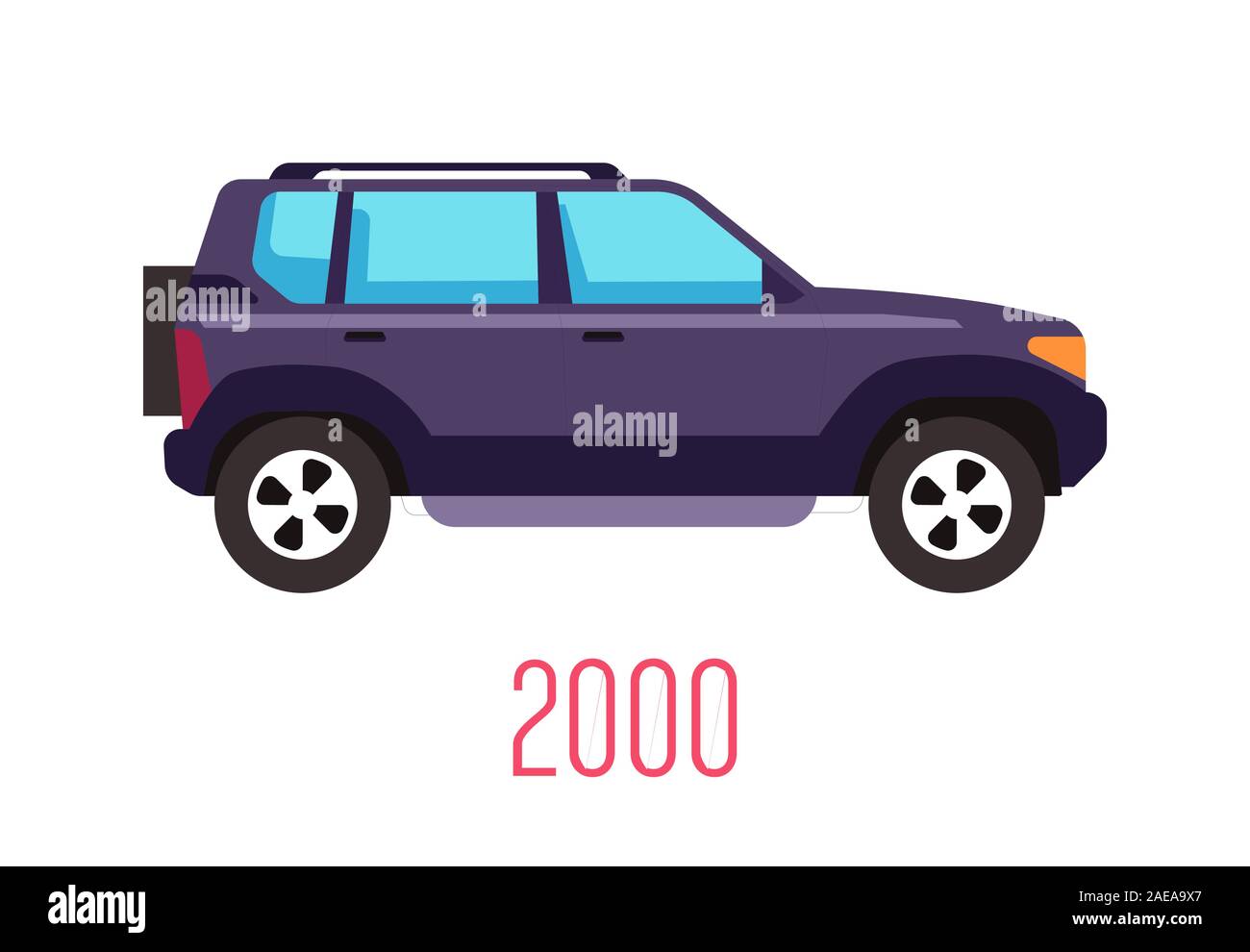 Modèle SUV de 2000 Vue de côté et de l'évolution de fabrication de voitures Illustration de Vecteur