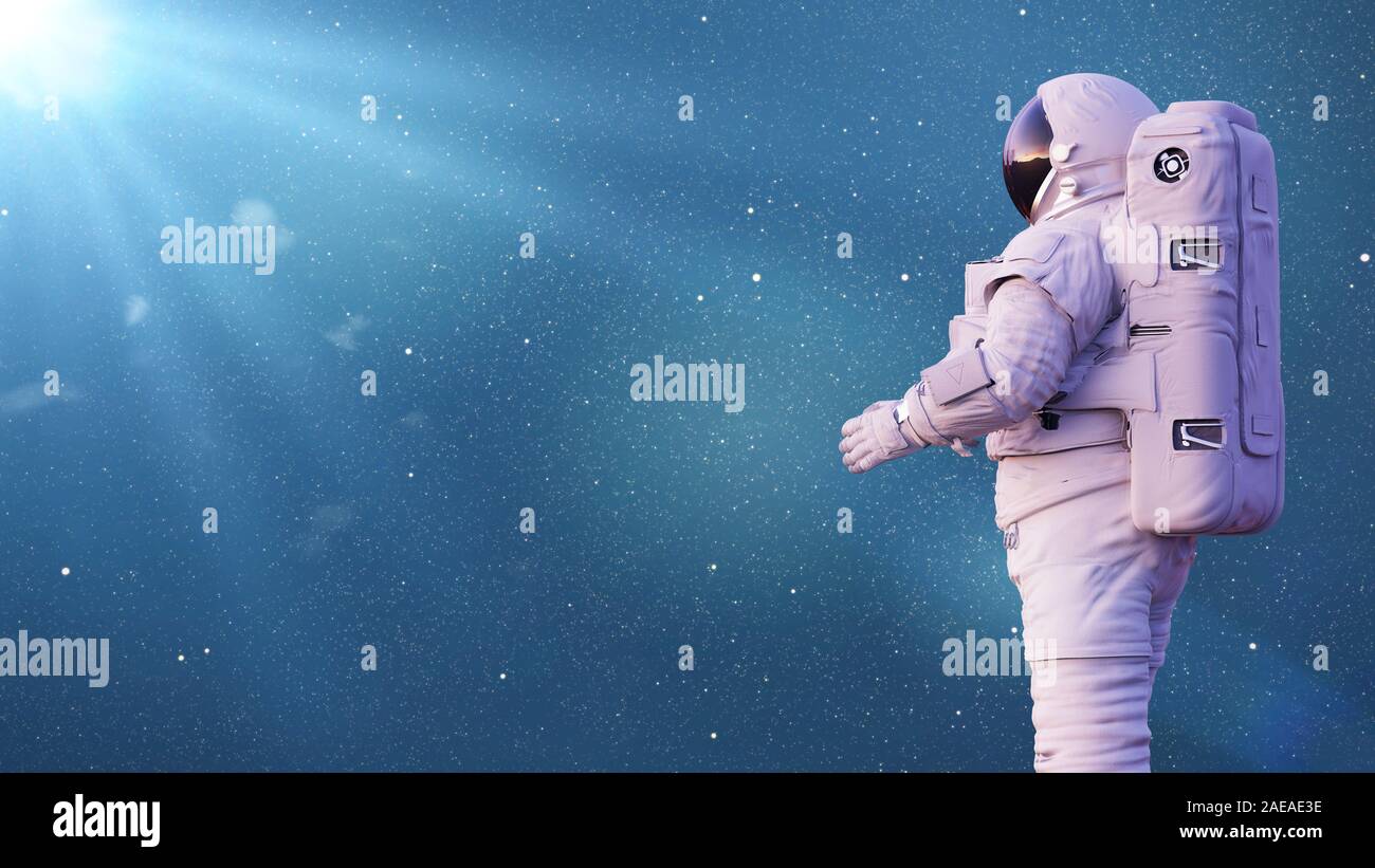 L'exploration de l'espace, l'astronaute de la mission spatiale Banque D'Images