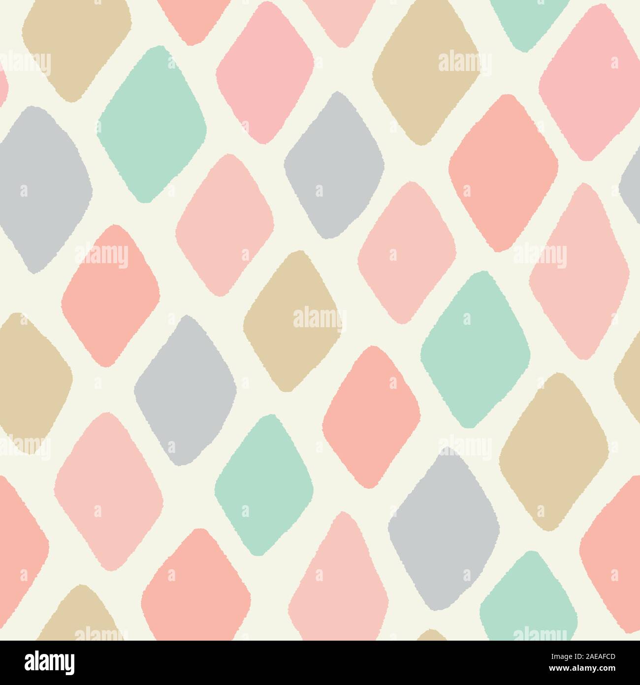 Répéter sans vecteur conception de losanges pastel dessiné à la main . Cute abstract pattern background idéal pour enfant et bébé projets.. Illustration de Vecteur