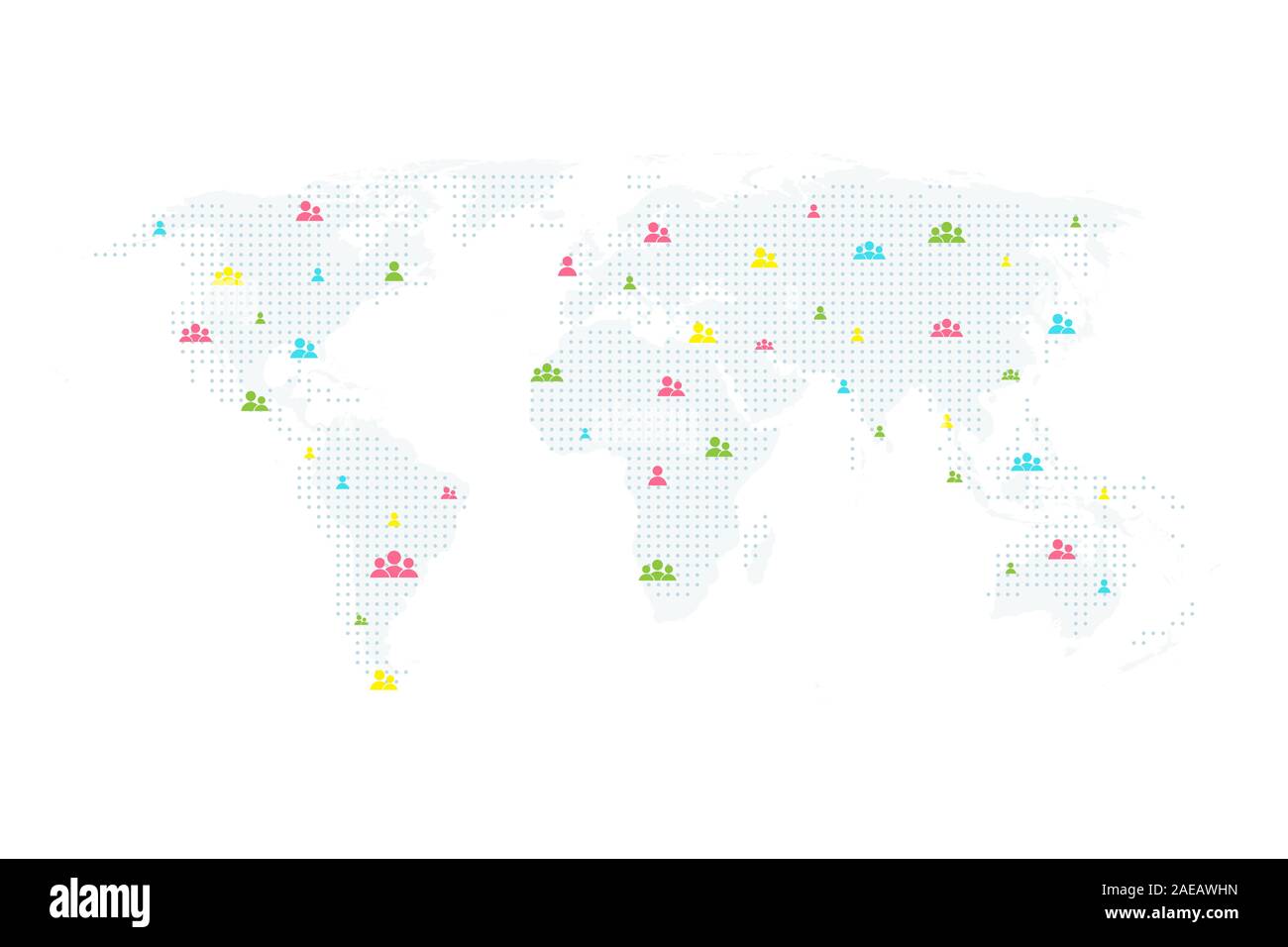 Connexion réseau Global concept. Big la visualisation de données. Réseau social dans la communication des réseaux informatiques mondiaux. La technologie de l'Internet. Business Illustration de Vecteur