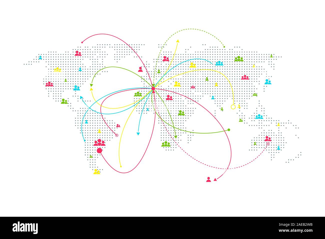 Connexion réseau Global concept. Big la visualisation de données. Réseau social dans la communication des réseaux informatiques mondiaux. La technologie de l'Internet. Business Illustration de Vecteur