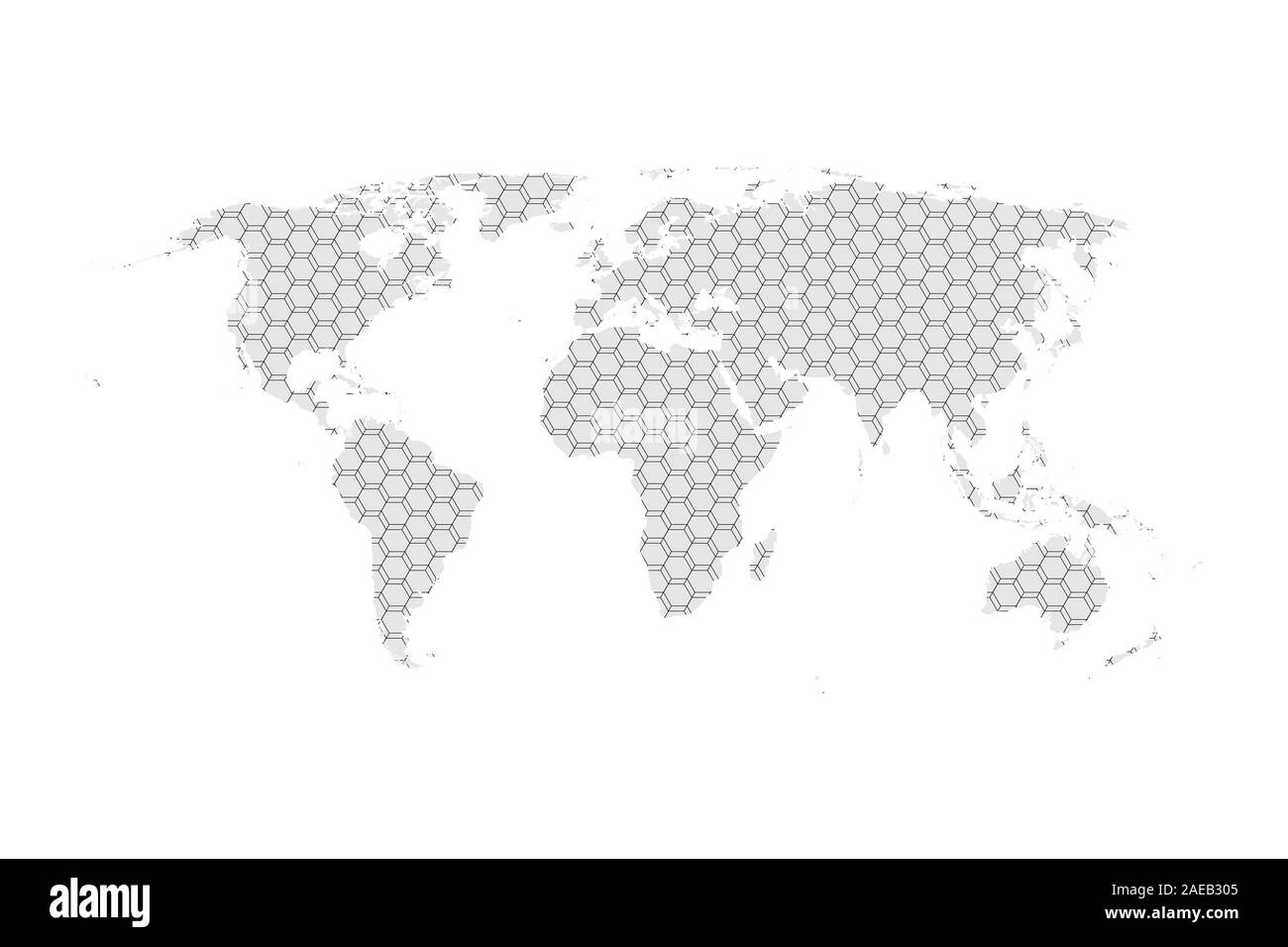 Hexagone gris world map vector illustration design plat Illustration de Vecteur