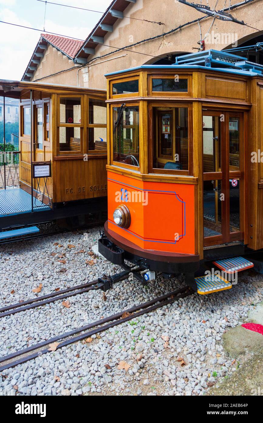 Tranvia Tramway de Sóller, Soller, Mallorca, Majorque, Îles Baléares, Baléares, Espagne, Europe Banque D'Images