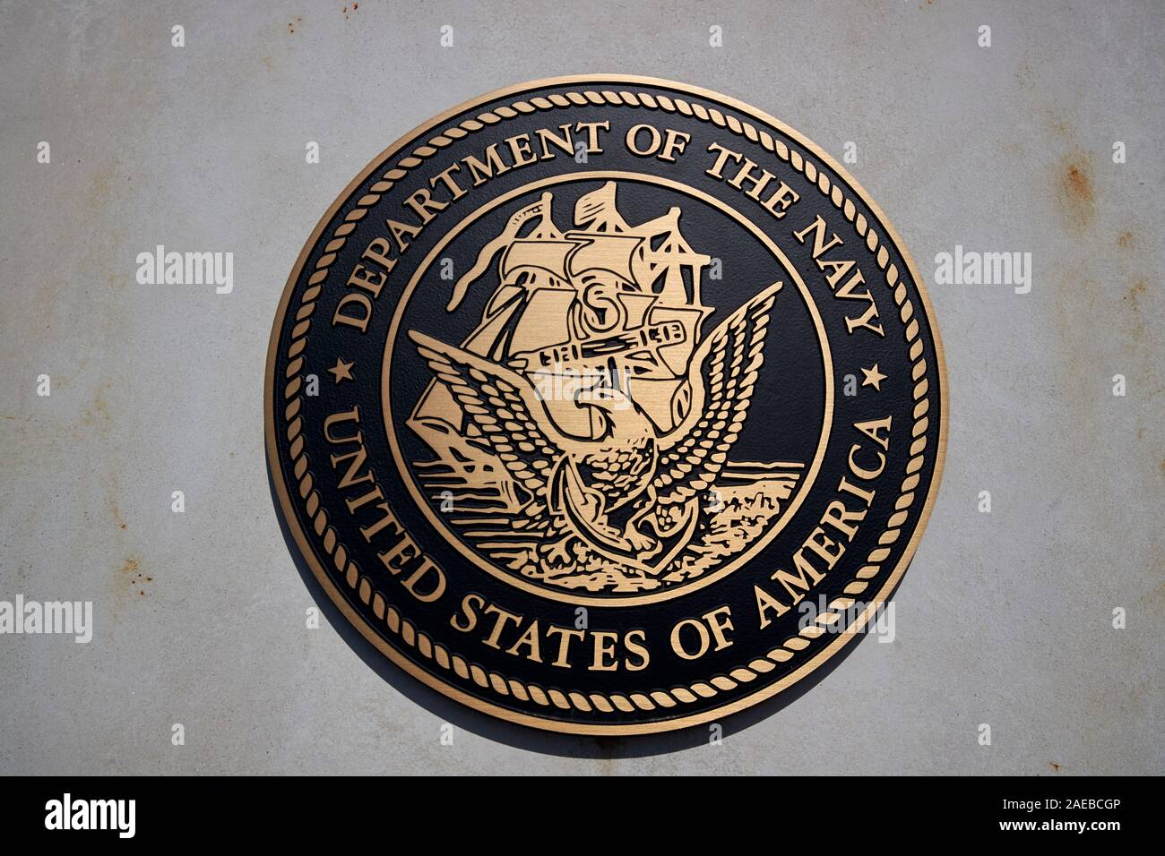 L'emblème de la marine Ministère de la crête sur Veterans Memorial kissimmee florida usa Banque D'Images