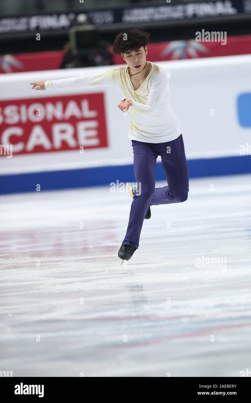 Jin de la Chine au cours de l'Boyang 2019 ISU Grand Prix of Figure Skating Final Men's pratique au Palavela de Turin, Italie, le 5 décembre 2019. (Photo de bla) Banque D'Images
