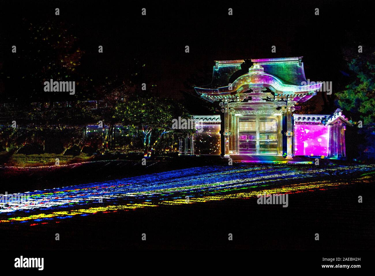 Kodai-ji temple illuminé la nuit, Kyoto, Japon Banque D'Images