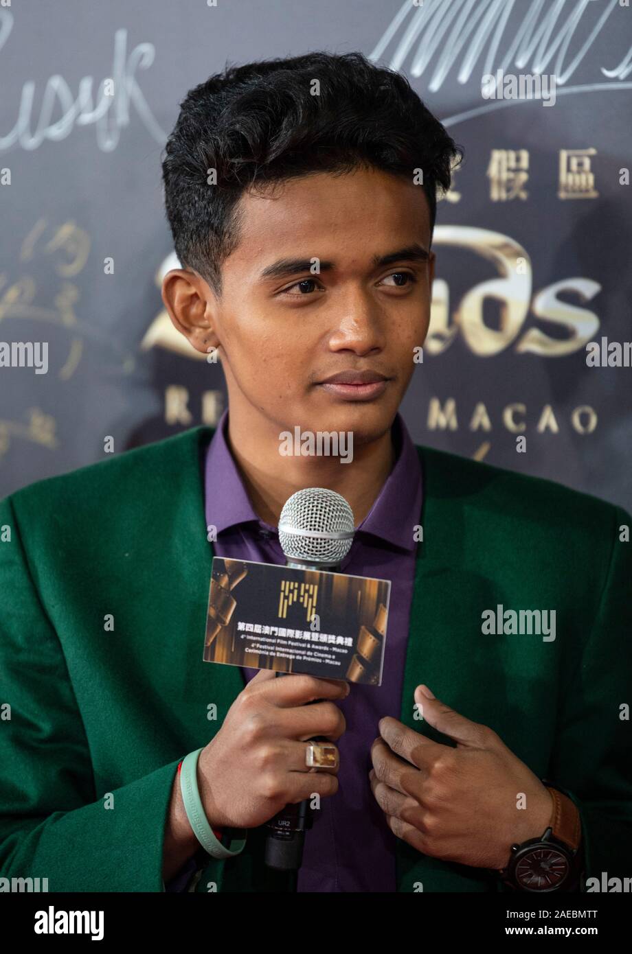 Macao, Chine. Le 08 mai 2019. La 4e International Film Festival et Prix 2019 Macao (IFFAM) Jour 4. Tapis rouge pour le film australien, flottabilité, acteur Sarm Heng. Credit : HKPhotoNews/Alamy Live News Banque D'Images