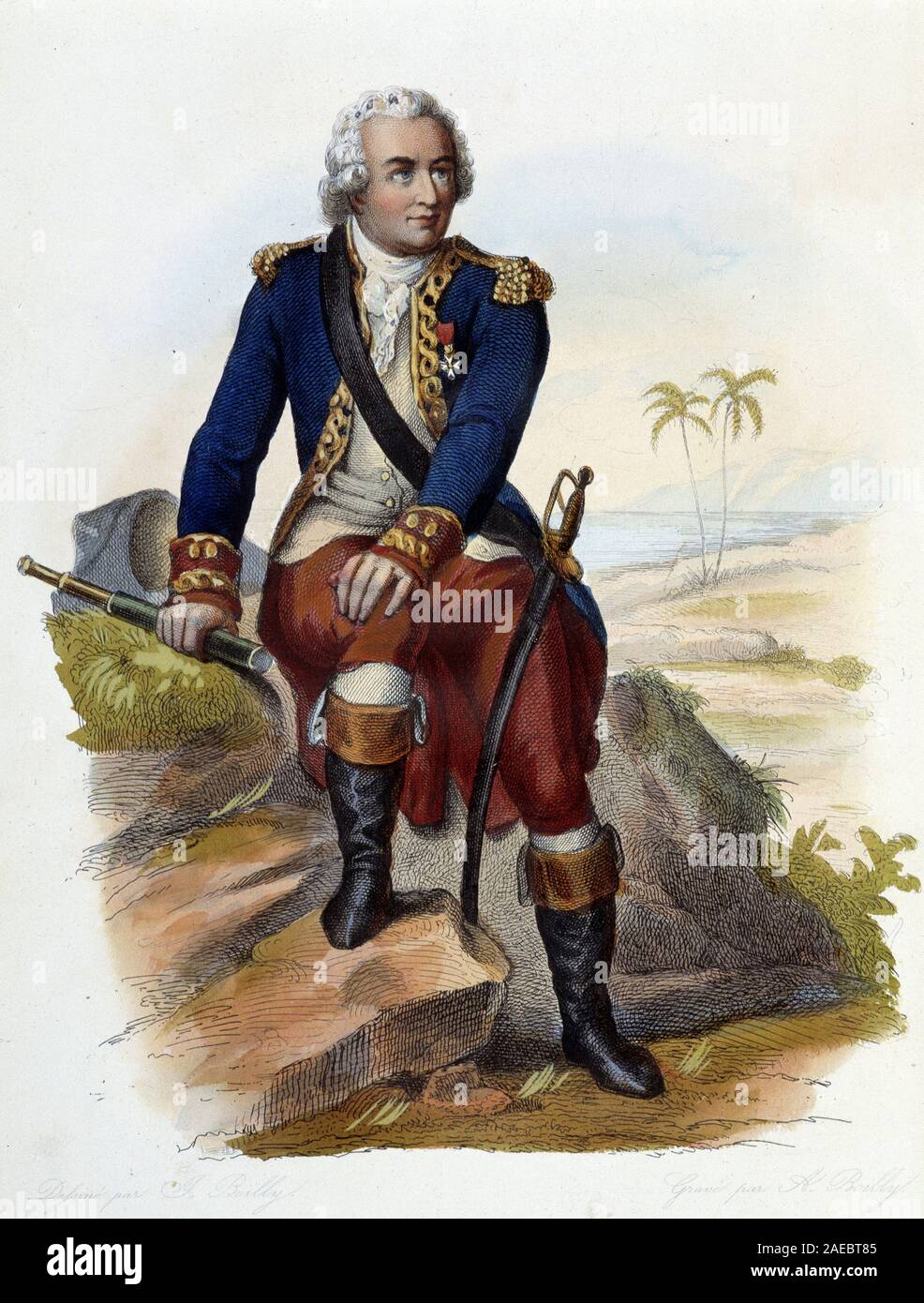 Louis Antoine, comte de Bougainville (1729-1811), navigateur francais - dans le Plutarque francais, ed. Mennechet, 1844-47 Banque D'Images