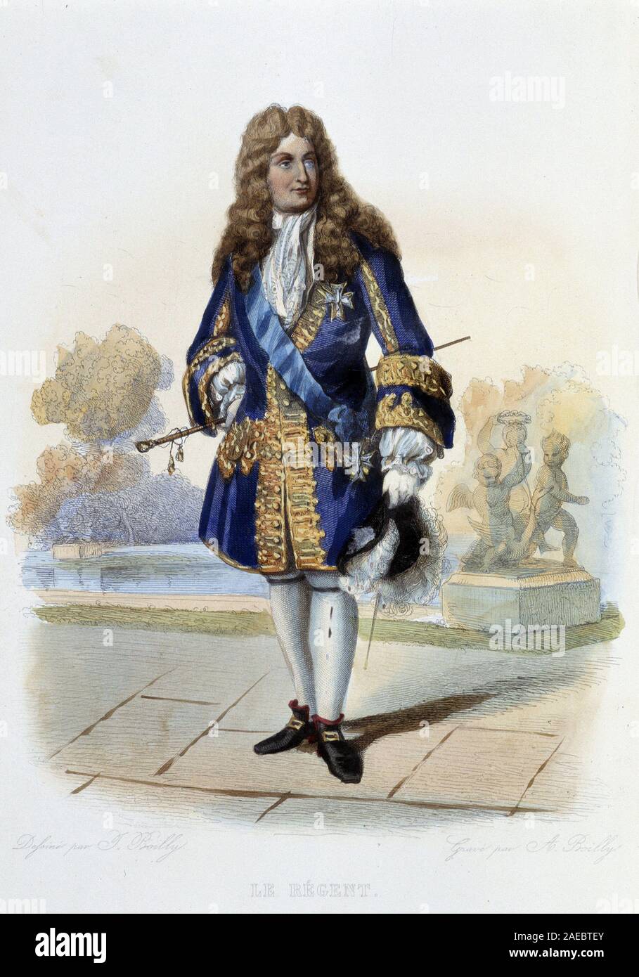 Philippe II, duc d'Orléans (1674-1723), Régent - dans "Le Plutarque francais', par Mennechet, Paris, 1844-47 Banque D'Images